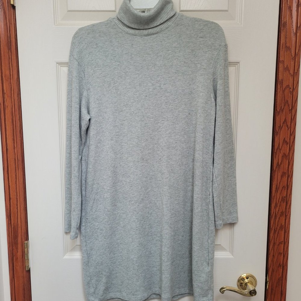 Zara Sage Green/Gray Turtleneck Sweater Dress Womens Size S